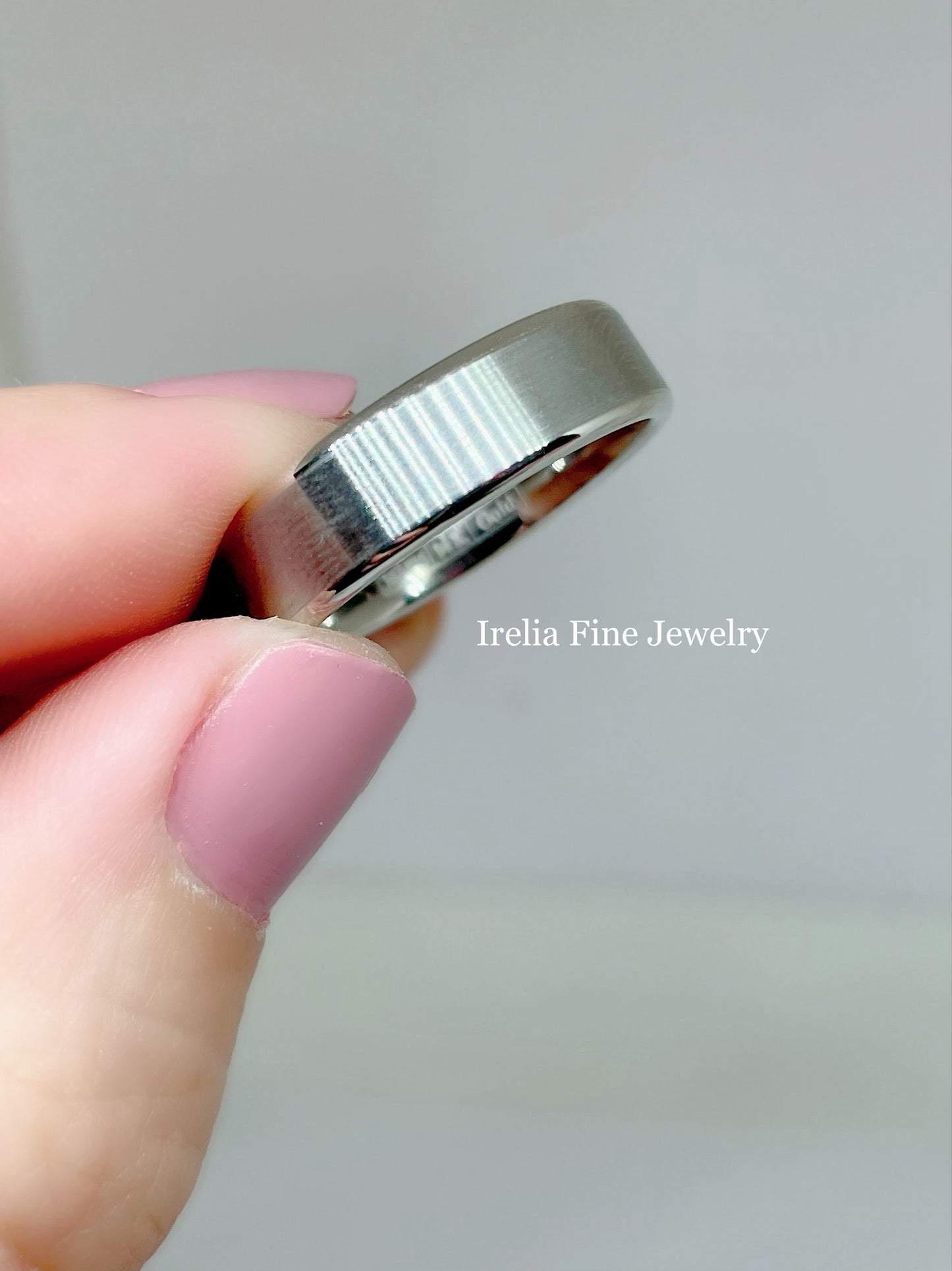 CrownRing Collection - 14k White Gold 6mm Flat Edge With Satin Finish