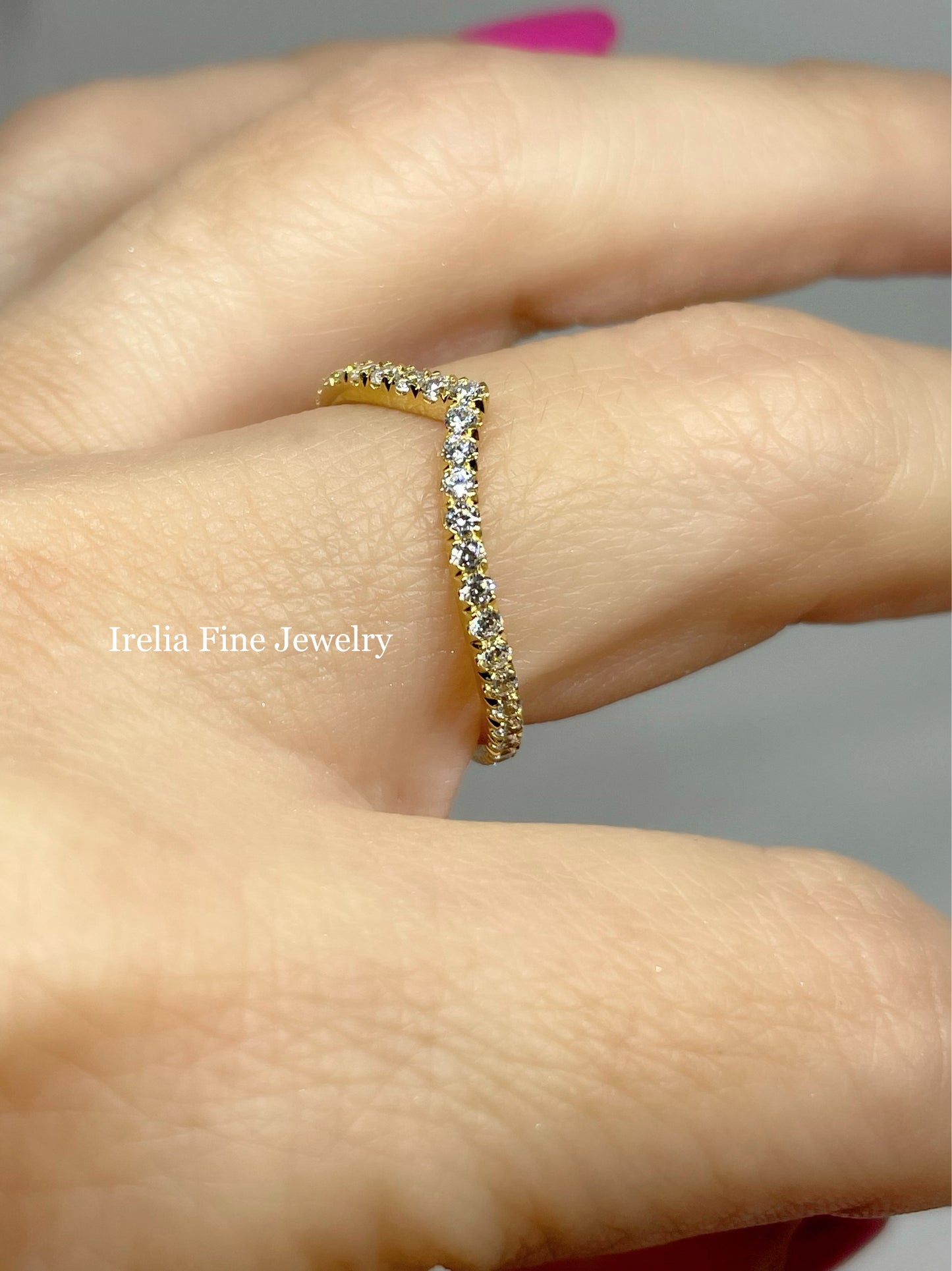 14K Yellow Gold 3/8 CTW Natural Diamond French-Set V Shape Ring