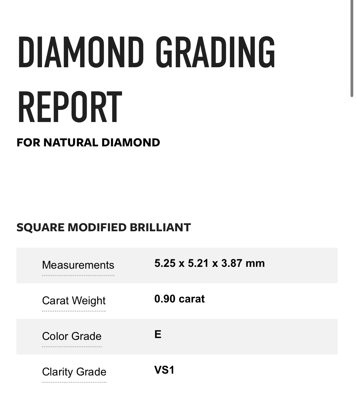 .90 Carat Princess Cut Diamond E ,VS1 GIA Certified 16311389