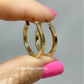 14k Gold 2 mm Flat Hoop Earrings