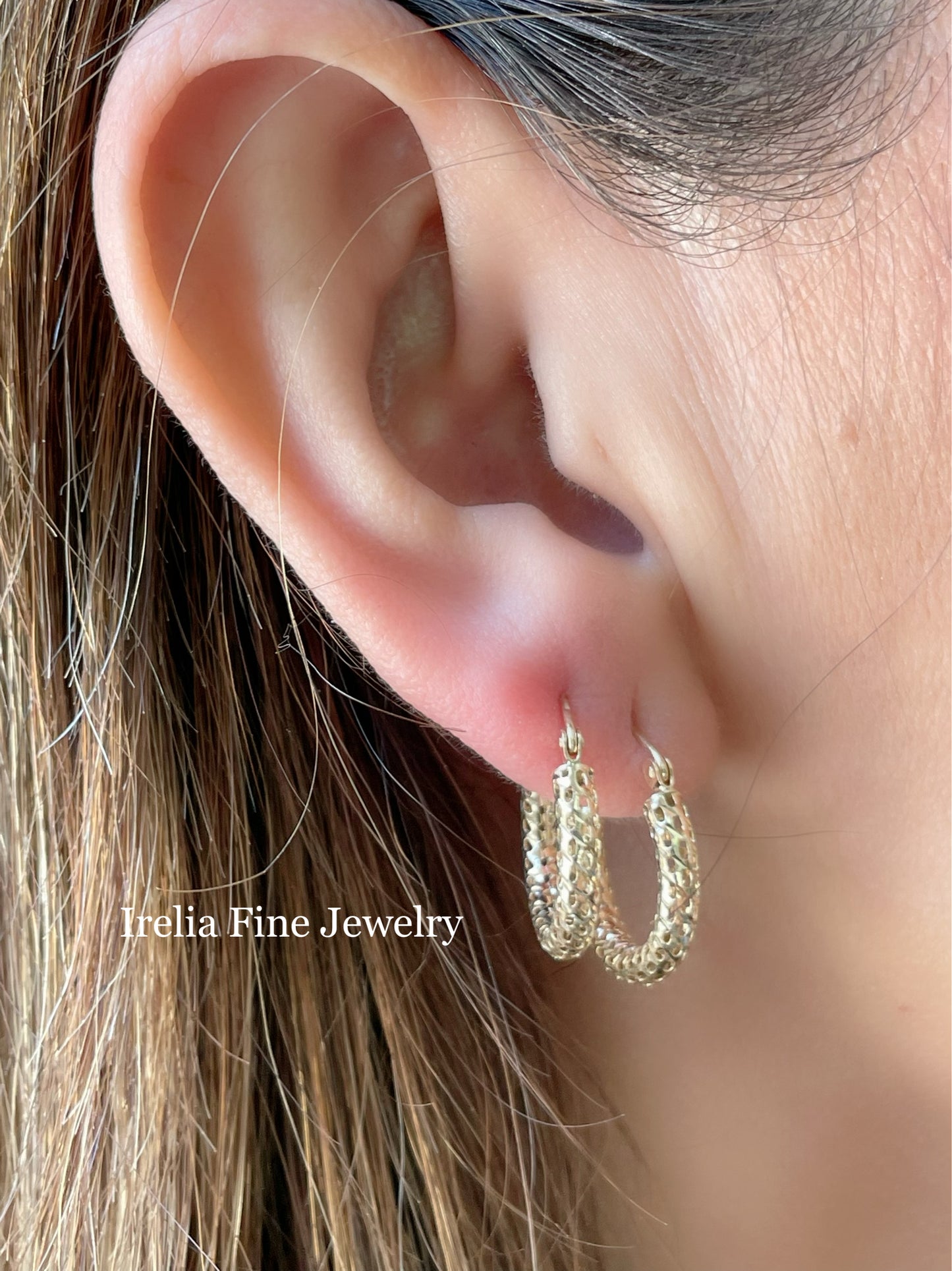 14k gold mesh earrings