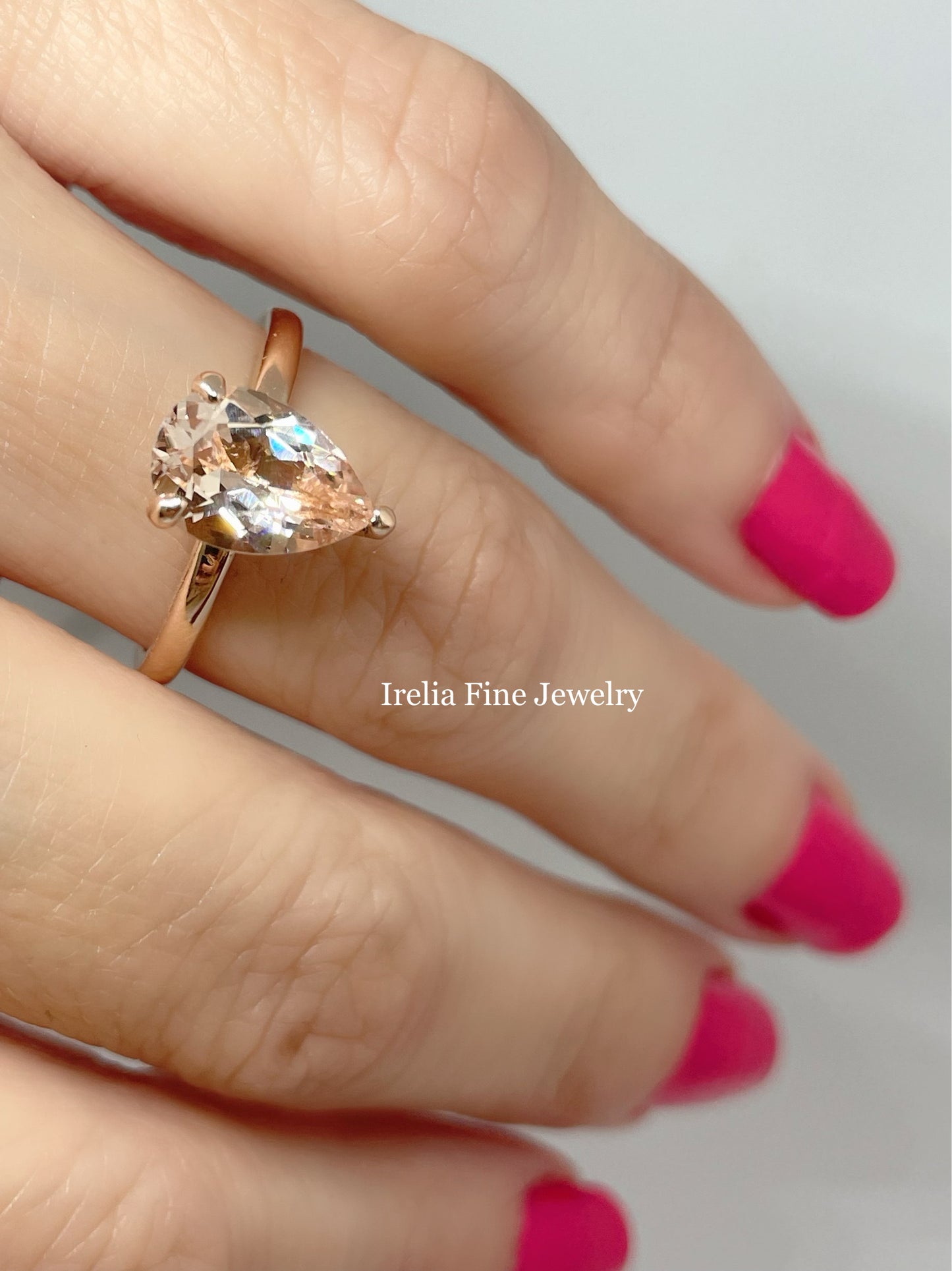 2 carat Morganite Engagement Ring 