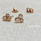 3 Diamond Cluster Stud Earring , Small Diamond Cluster Earrings , Round Diamond , Irelia Fine Jewelry 