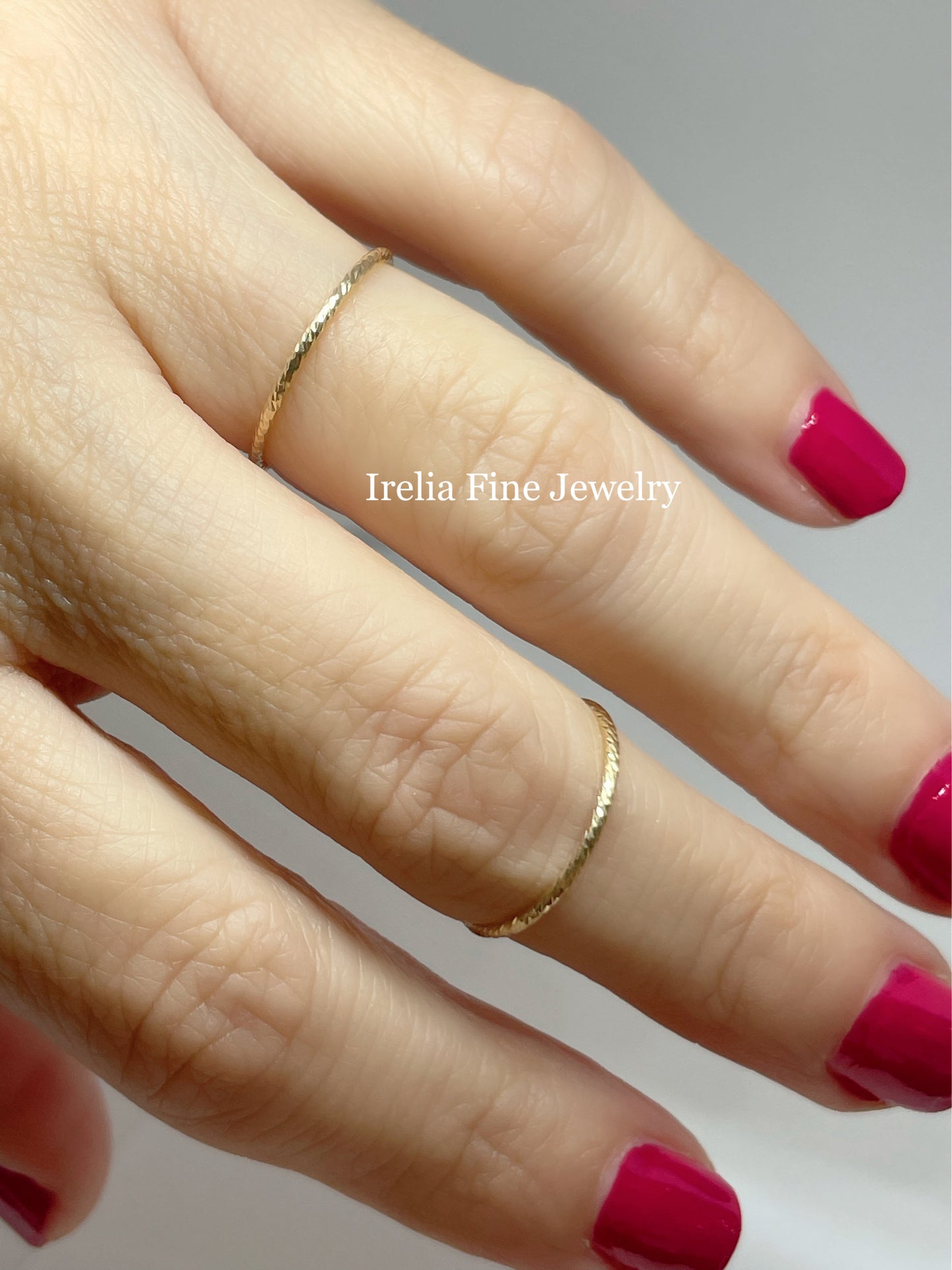 14K Yellow Stackable Ring, Skinny Stackable is 1 mm wide Size 5 -8