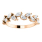 14K Gold 5/8 CTW Crown Leaf Diamond Anniversary Band or Stackable Ring